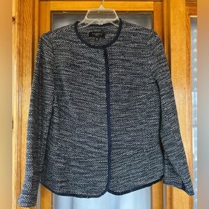 Talbots Blazer Size 8 Petites Tweed Style Black and White